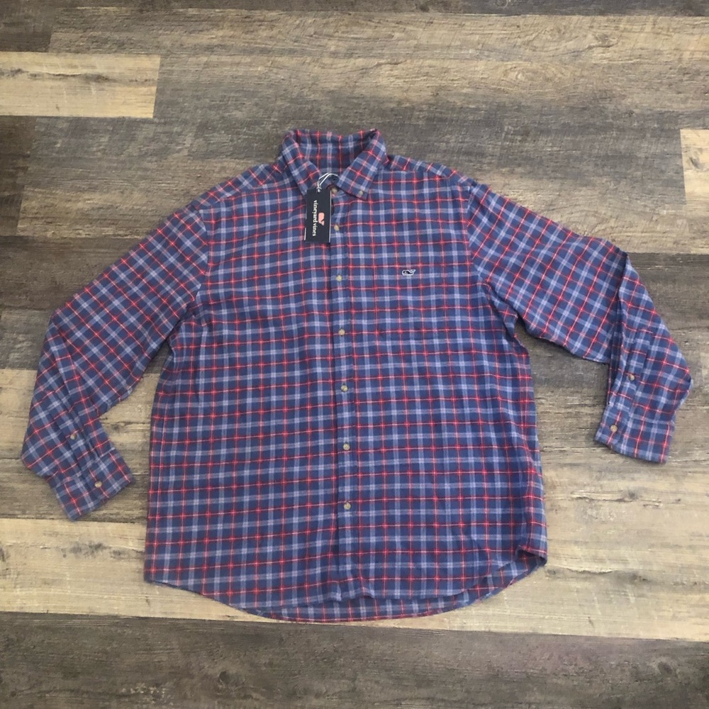 Men's Vineyard Vines classic Fit schoonerTucker Shirt Moonshine XL NWT